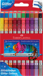 Faber-Castell Carioci cu 2 capete si sclipici, 20 culori/set FABER-CASTELL Glitter, FC151108
