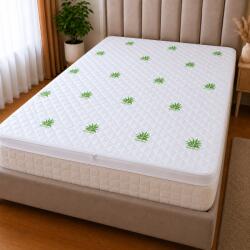Kotonia Home Topper Saltea Memory Kotonia Home - 140x200+4 cm, husa detasabila, matlasata, decor Aloe Vera (005114)