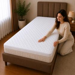 Kotonia Home Topper Saltea Memory Kotonia Home - 140x200+4 cm, cu husa detasabila, matlasata, alb (005115)