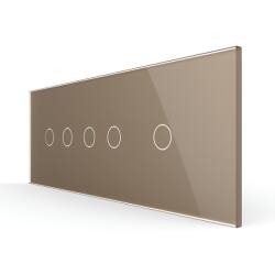 LIVOLO Panou Intrerupator Dublu + Dublu + Simplu cu Touch LIVOLO din Sticla, Standard Italian , 6 7M (1695)