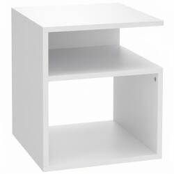 HomCom Masă Modernă de Cafea cu 3 Rafturi Deschise pentru Sufragerie, Dormitor, Birou, PAL, Alb | Aosom Romania (83B-639V00WT)