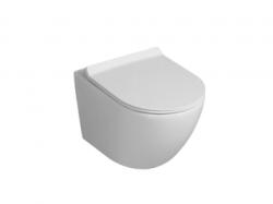 INVENA TESSO Perem nélküli WC csésze soft-close ülőkével, fali, kerek, fehér (CE-70-001-Y)