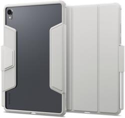 Spigen ultra hybrid pro tabletvédő álló, bőr hatású, flip, oldalra nyíló, trifold, asztali tartó, ceruza tartó, világosszürke, kompatibilis: Samsung Galaxy Tab S11 WIFI, SM-X730, / Galaxy Tab S11 5G, SM-X736