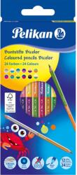 Pelikan színesceruza, 12 darab, 24 szín, Bicolor (700146)