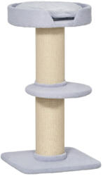 PawHut Kaparófa szizál oszlopokkal, emelvénnyel, párnákkal, többszintes, világoskék (D30-269LB)