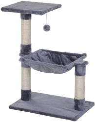 PawHut Macskafa kaparófa szizál oszloppal, plüss függőágy, 50 x 36 x 70 cm szürke (D30-215GY)