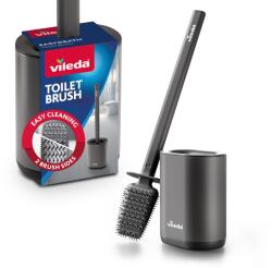Vileda Perie WC Vileda cu Cap Flexibil, Maner din Otel Inoxidabil, Culoare Gri (40512)