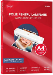 Daco Folie laminare la cald A4 DACO FO482, 100 microni, 100 buc/top (FO482)