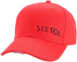 SIXTOL B-CAP baseballsapka LED világítással, 25 lm, tölthető, USB, univerzális méret, piros (SX5033)