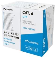 Lanberg Cablu de retea Lanberg LCU6L-11CU-0305-S, UTP, Cat. 6, 305 m, Grey (LCU6L-11CU-0305-S)
