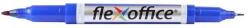 FlexOffice alkohos marker, 0, 4/1, 0 mm, kúpos, kétvégű, " pm01" , kék FO-PM01BLUE (FOPM01K)