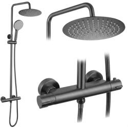 Rea Lungo set de duș perete cu termostat cu duș de ploaie grafit REA-P6736 (REAP6736)