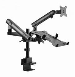 Gembird Desk Adjustable Frame for 2 Monitors + Laptop - Full Motion 17-32inch to 8kg