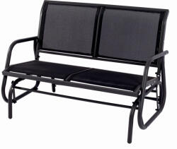  Acél és hálós terasz/kerti pad KLUGMEISTER KJF2379, méretek 120x71x86 cm, fekete színű