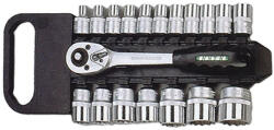 Honiton Dugókulcs-készlet, Honiton 400019HM, 19 részes, 1/2", Cr-V, racsnis (TC239063)