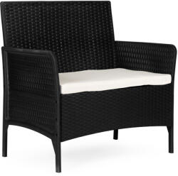 MultiGarden Kerti pad, MultiGarden DNLJA-007-1, fekete, 90 x 57 x 84 cm, rattan hatású, párnával, műanyag, poliészter 160 g/m2, teherbírás: 250 kg (TF5136)