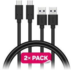 CONNECT IT USB-C - USB-A Töltő/adat Fekete 1m (2 db) CCA-5006-BK (CCA-5006-BK)