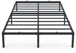 AKORD Fém Ágy Keret 160x200 cm Fekete Összecsukható 9 Lábbal és 20 Léccel (LOZMET160200CZA)
