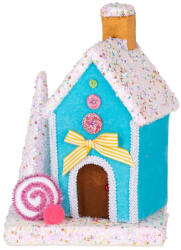 MagicHome MagicHome Candy Line decorațiune de Crăciun, căsuță, albastru, 19 x 27 cm