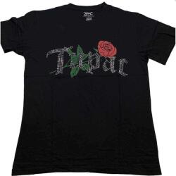 2Pac Rose Logo (Embellished) Black XL Ing (2PACTS51MB04)