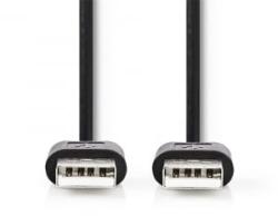 Nedis CCGL60001BK20 USB-A apa - USB-A apa kábel 2m fekete (CCGL60001BK20)