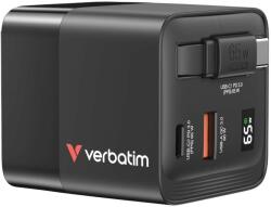 Verbatim GaN Nabíječka do sítě, S kabelem, USB-C, USB-A, černá (32217)