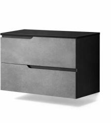 Fluminia Mobilier cu blat pentru lavoar 60 cm, gri urban, Fluminia Bari (BARI62-T-NM-UG-L)