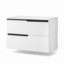 Fluminia Mobilier cu blat pentru lavoar 60 cm, sertare soft-close, alb mat, Fluminia Bari (BARI62-T-WM-L)