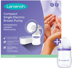 Lansinoh 2 fázisú kompakt elektromos mellszívó + 160 ml cumisüveg szett (54090-1)