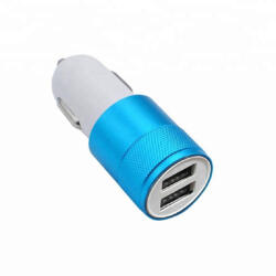  Szivargyújtós 2X USB töltő - kék - 12/24V 2, 1A