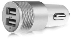  Szivargyújtós 2X USB töltő - ezüst - 12/24V 2, 1A
