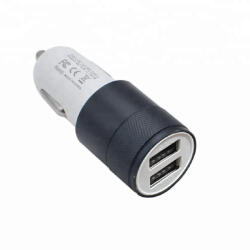  Szivargyújtós 2X USB töltő - fekete - 12/24V 2, 1A