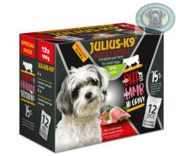 Julius-K9 Adult Menu Beef & Lamb (marha, bárány) - Nedves eledel válogatás kutyák részére (12x100g) (P311944)