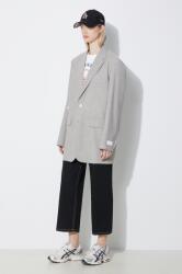 Kenzo gyapjú kabát Solid Kimono Blazer - szürke 36