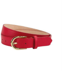  Valódi bőr női öv 3 cm széles piros színű prémium olasz (na-1244-red)