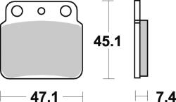  Kawasaki trw lucas hátsó fékbetét, kfx 400 03 - 06, Suzuki lt 250 87 - 90, ltz 400 03 - 06, ltz 450 06 - 12, lt 500 87 - 95, rear (MCB626SI)
