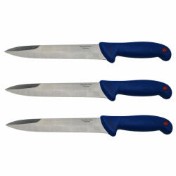 DEPOX Set trei cutite de injunghiat DEPOX®, Chef's Blade, otel inoxidabil, 32 cm, albastru (2055)