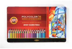 KOH-I-NOOR 3825 Polycolor Színes Ceruza 36 Darab Hatszögletű 7 mm Fémdoboz (7140113000)