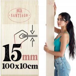  Modellező Balsa 15mm Fa Makett Deszka 1m 100cm Közepes-kemény (SANTIAGO 20099268 1M)