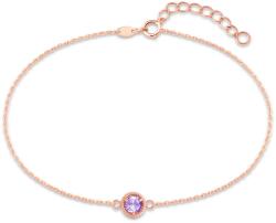 MINET Olivie MINET finom arany rose gold karkötő lila cirkónnal Au 585/1000