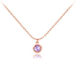 MINET Olivie MINET Finom arany rose gold nyaklánc lila cirkónnal Au 585/1000
