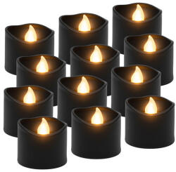 Ruhhy 12 Lumanari LED Flacara | Pastila - Negru (FSI18695)