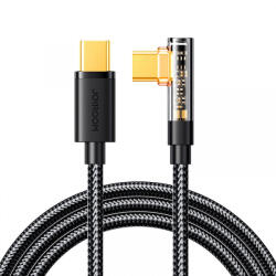 JOYROOM Cablu Date si Incarcare USB-C - USB-C Joyroom S-A6 Angled, 100W, 1.2m, Negru - gsmboutique
