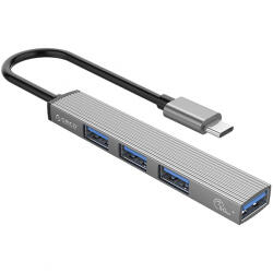 ORICO Hub USB-C Orico AH-A13, 1 x USB-A 3.0 - 3 x USB-A, Gri - gsmboutique