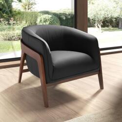 AC Atelier Fotoliu cu design modern piele naturala Black (AC 5195)