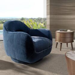 AC Atelier Fotoliu pivotant modern LUX, tapitat cu catifea Albastru inchis (AC 5245)