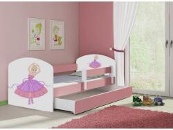 HomeSweet Pat copii cu sertar si saltea Balerina si protectie anticadere