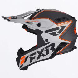 FXR Racing Cască Enduro - Cross - Snowmobil FXR RACING HELIUM CARBON MX · Portocaliu / Argintiu