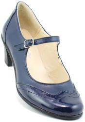 Ciucaleti Marimea 37 Pantofi dama eleganti din piele naturala cu toc mic - Model bleumarin P104BLU