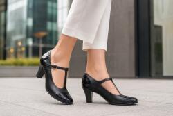 Ciucaleti Marimea 37, 40 Pantofi dama negri din piele naturala, eleganti P50N